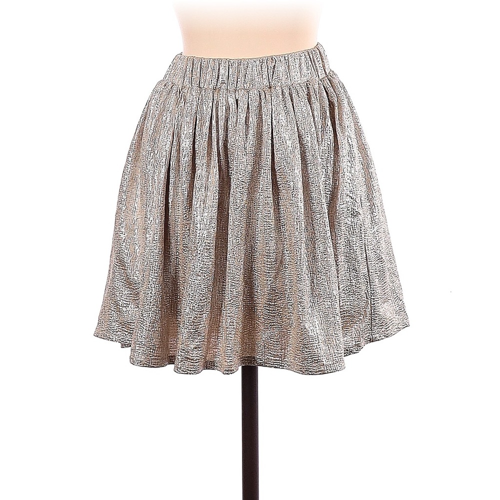 Aeropostale champagne foil skater skirt